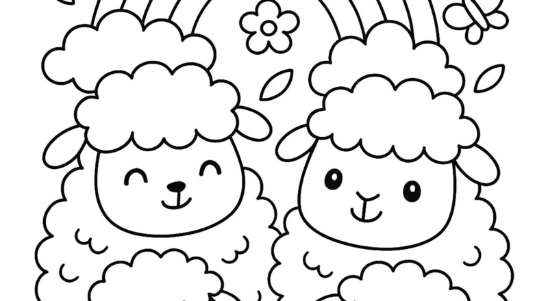 Cute Family Of Sheep Sheep Coloring Pages