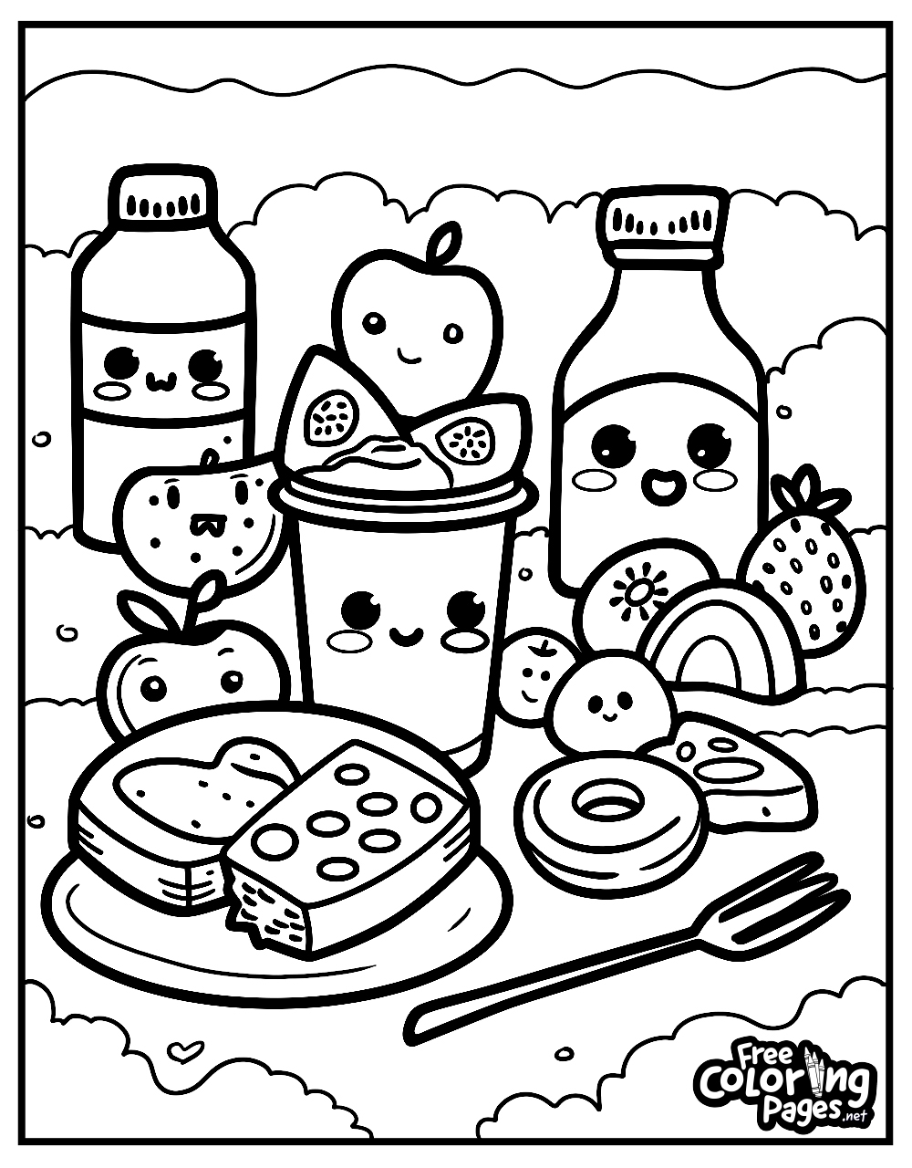 Cute Food Coloring Pages Free Coloring Pages