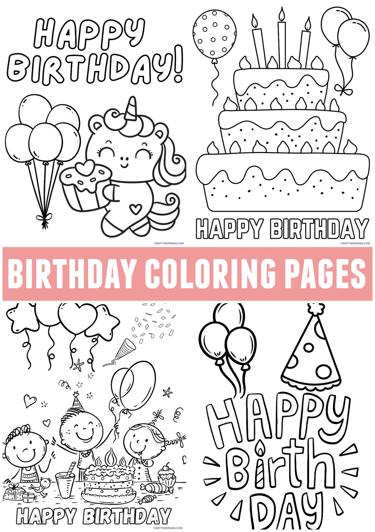 happy birthday printable coloring pages happy birthday printable coloring pages