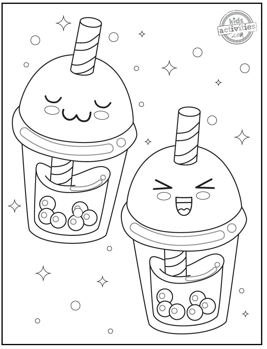 Cute Kawaii Food Coloring Pages Etsy Cute Kawaii Food Coloring Pages Etsy