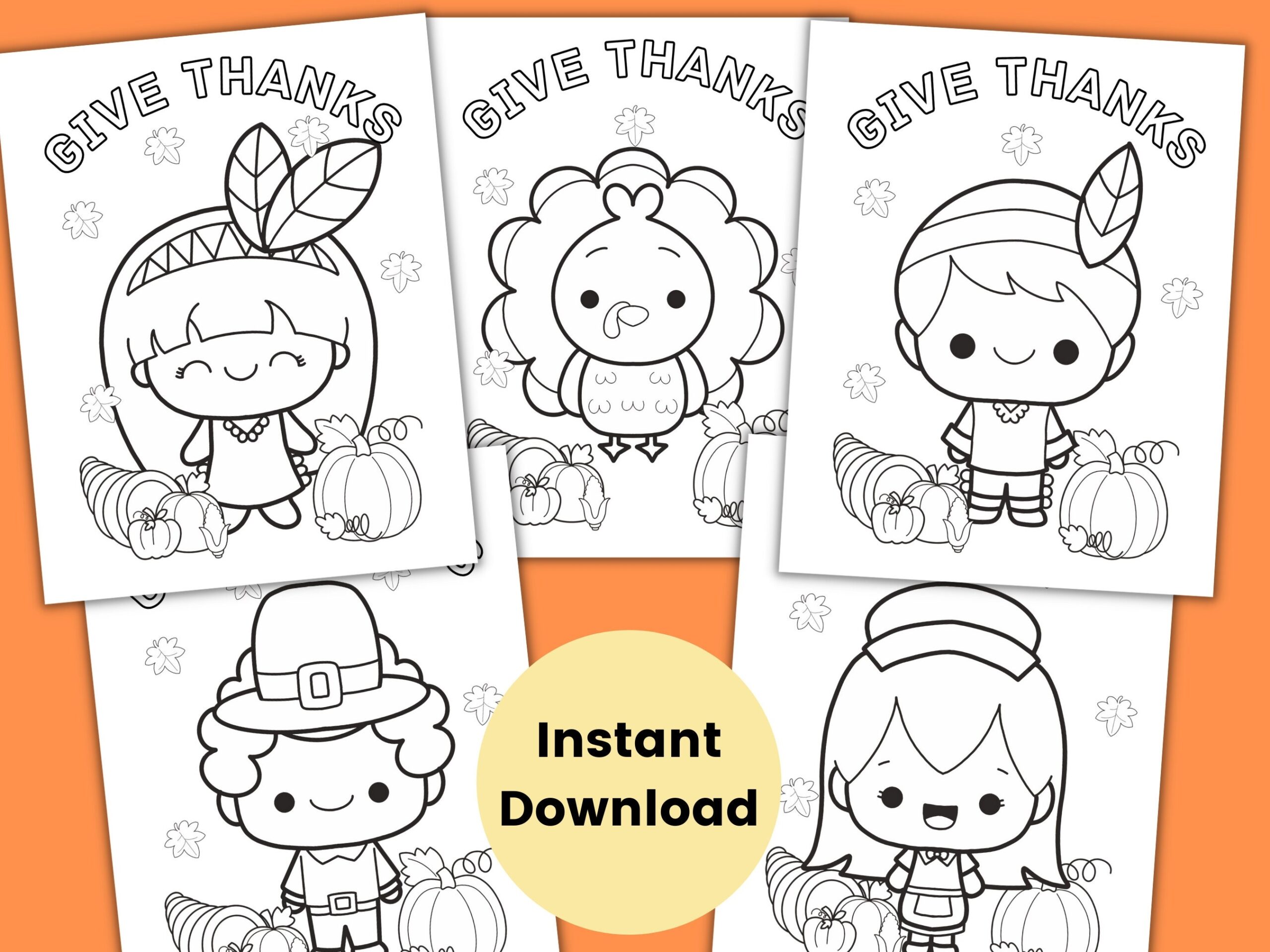 thanksgiving color pages