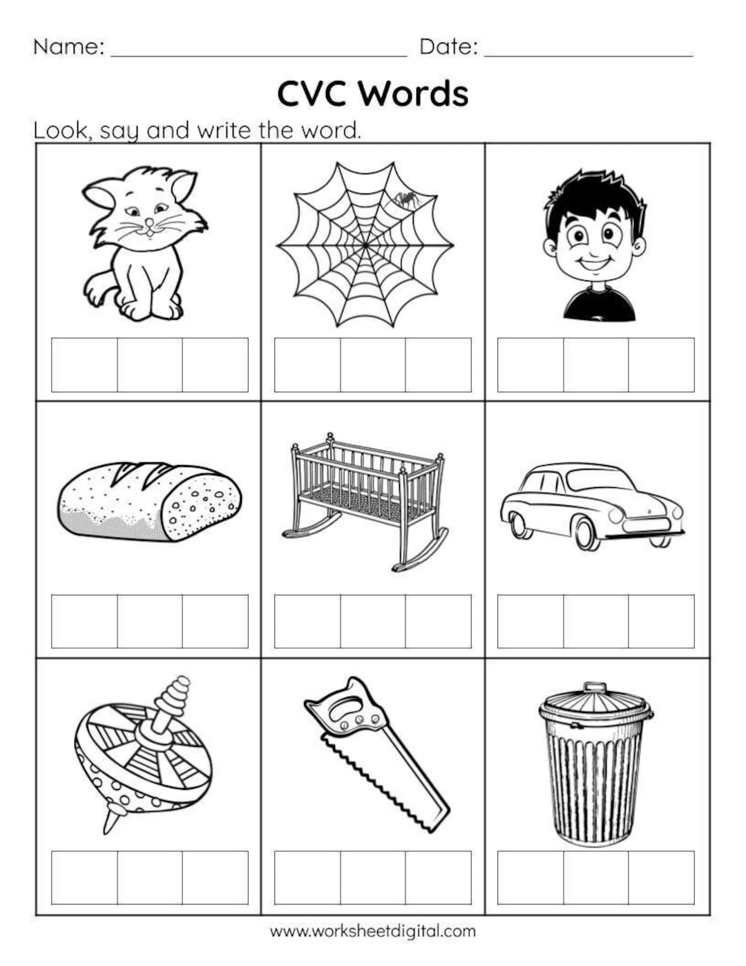 cvc word worksheets
