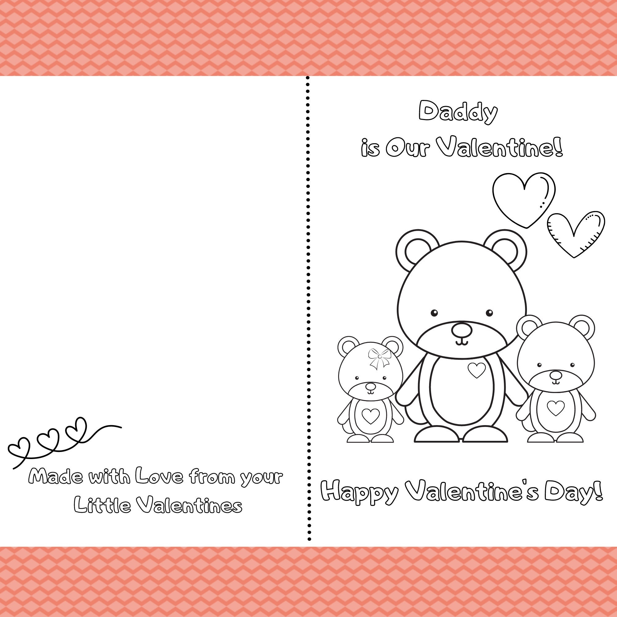 Daddy Is Our Valentine Printable Foldable Kids Valentine Card To Color Dad Son And Daughter Cute Bears Etsy Daddy Is Our Valentine Printable Foldable Kids Valentine Card To Color Dad Son And Daughter Cute Bears Etsy