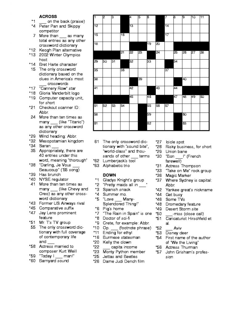 Daily Commuter Crossword Puzzle Printable Printable Daily Commuter Crossword Puzzle Printable Printable