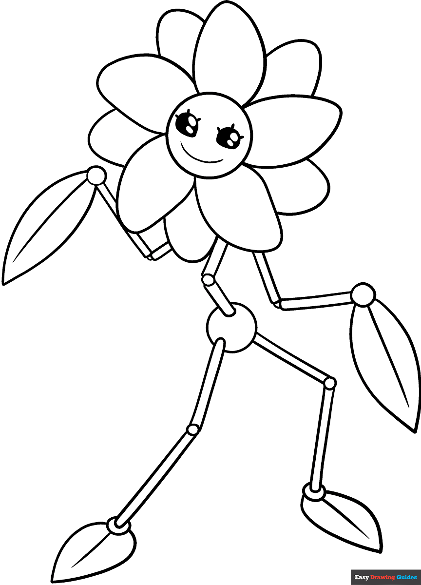 Daisy From Poppy Playtime Coloring Page Easy Drawing Guides