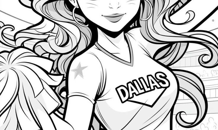 Dallas Cowboys Cheerleader Coloring Page Fun For Kids