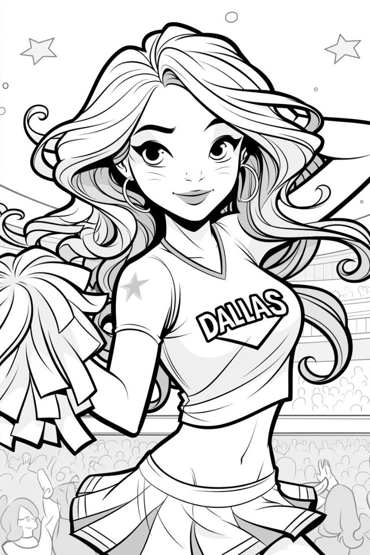 Dallas Cowboys Cheerleader Coloring Page Fun For Kids Dallas Cowboys Cheerleader Coloring Page Fun For Kids