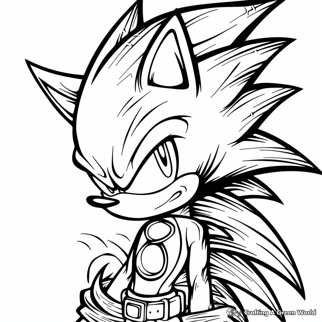 Dark Sonic Coloring Pages Free Printable 