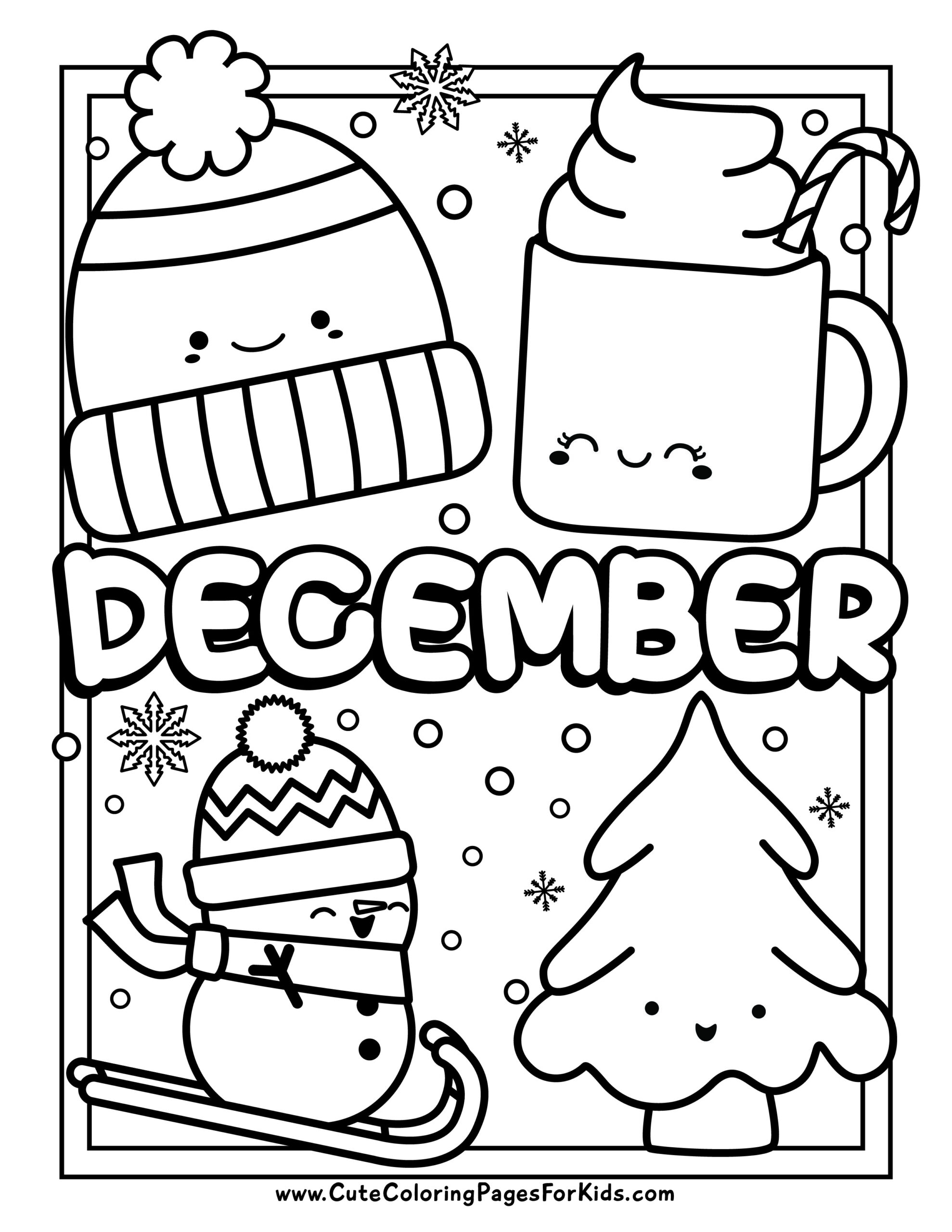 December Coloring Pages 7 Free Printable Coloring Sheets Cute Coloring Pages For Kids December Coloring Pages 7 Free Printable Coloring Sheets Cute Coloring Pages For Kids
