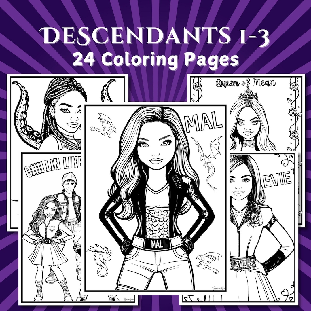 descendants coloring pages descendants coloring pages