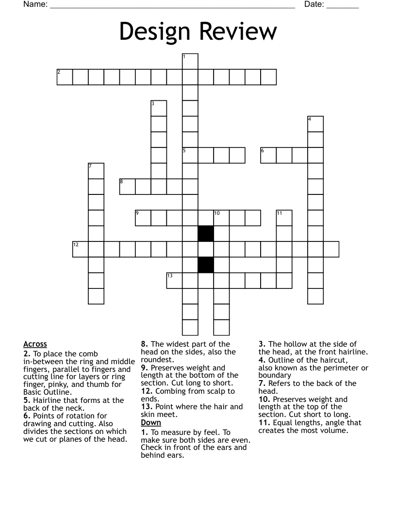 Design Review Crossword WordMint