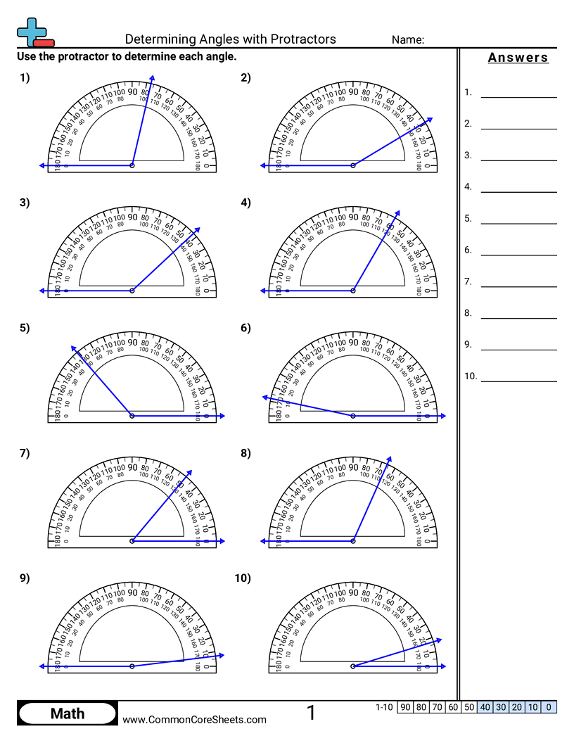 measuring angles worksheet