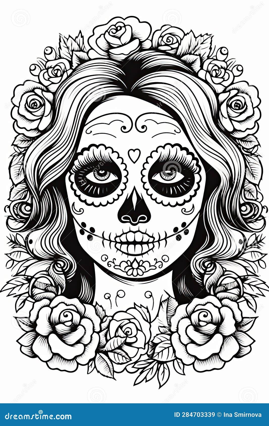Dia De Los Muertos Coloring Page For Kids And Adults Illustration Black And White Lines Stock Illustration Illustration Of Holiday Artwork 284703339 Dia De Los Muertos Coloring Page For Kids And Adults Illustration Black And White Lines Stock Illustration Illustration Of Holiday Artwork 284703339