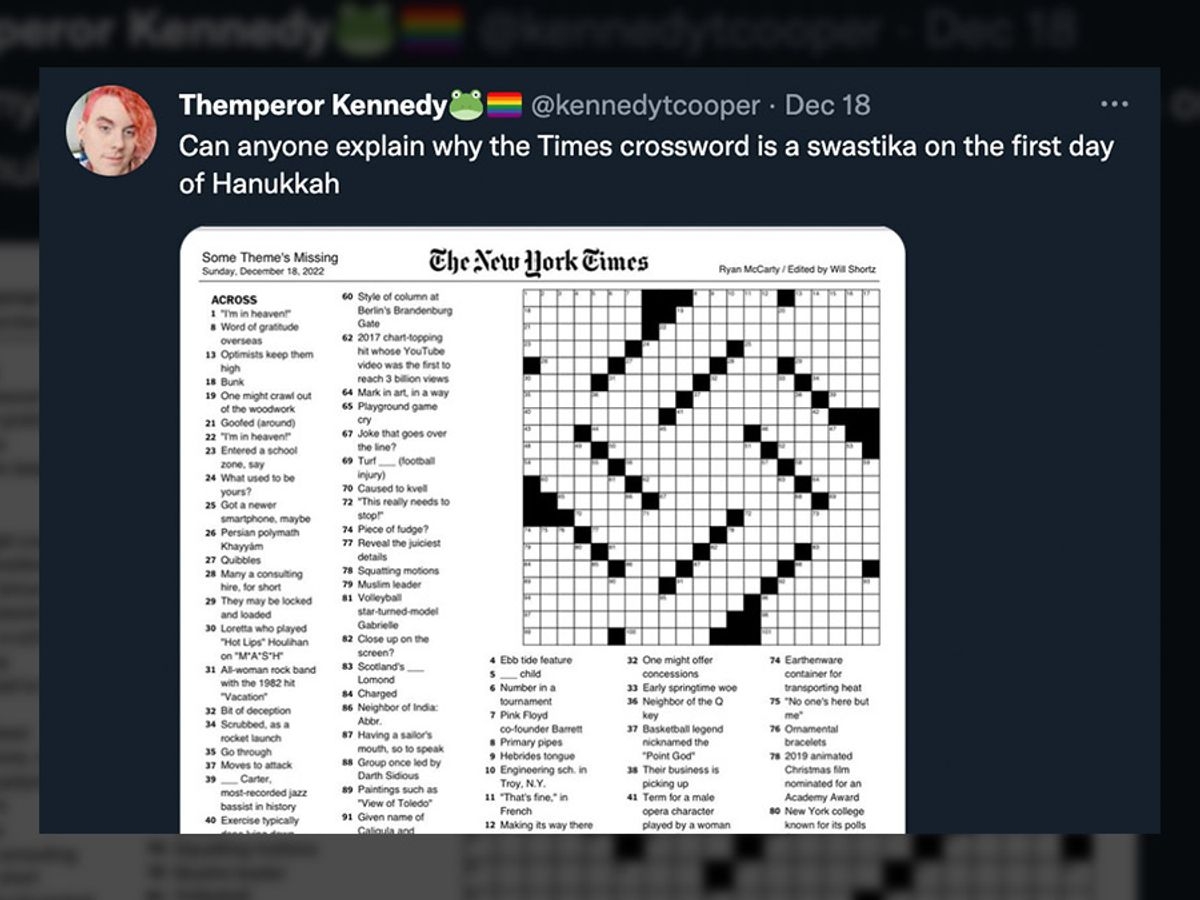 Did NY Times Publish What Some Said Was A Swastika Shaped Crossword Puzzle Snopes Did NY Times Publish What Some Said Was A Swastika Shaped Crossword Puzzle Snopes
