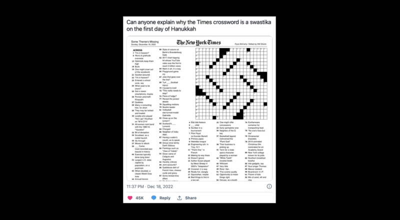 Did The New York Times Publish A swastika shaped Crossword Puzzle Black Dot Research