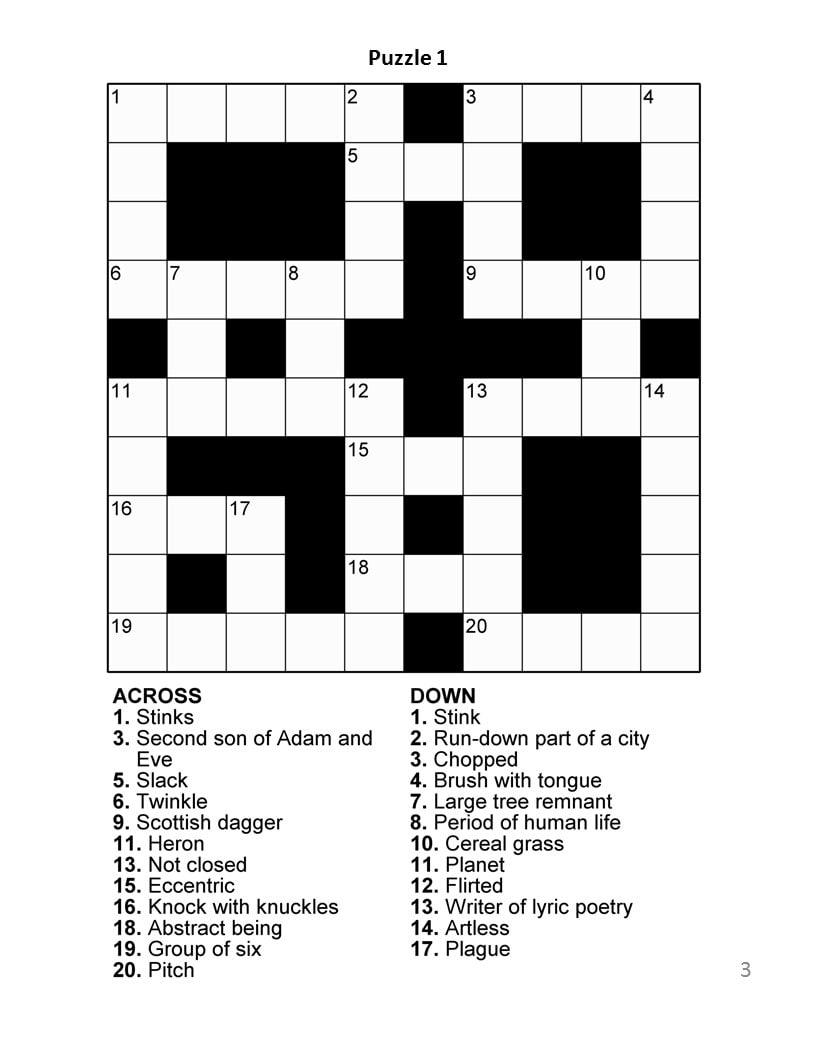 Digital Download 100 Printable Crossword Puzzles For Adults Fun Activities Book For Seniors Large Print Easy To Read Games With Solutions Etsy Norway