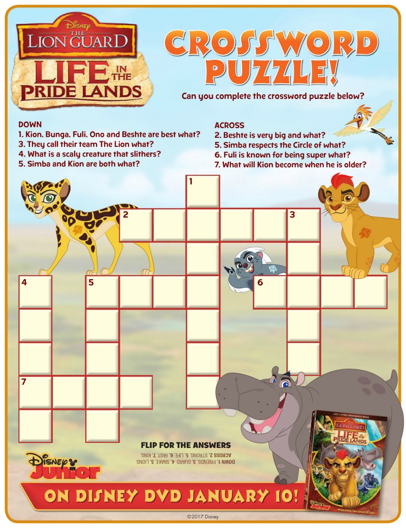 Disney Lion Guard Crossword Puzzle Mama Likes This Disney Lion Guard Crossword Puzzle Mama Likes This