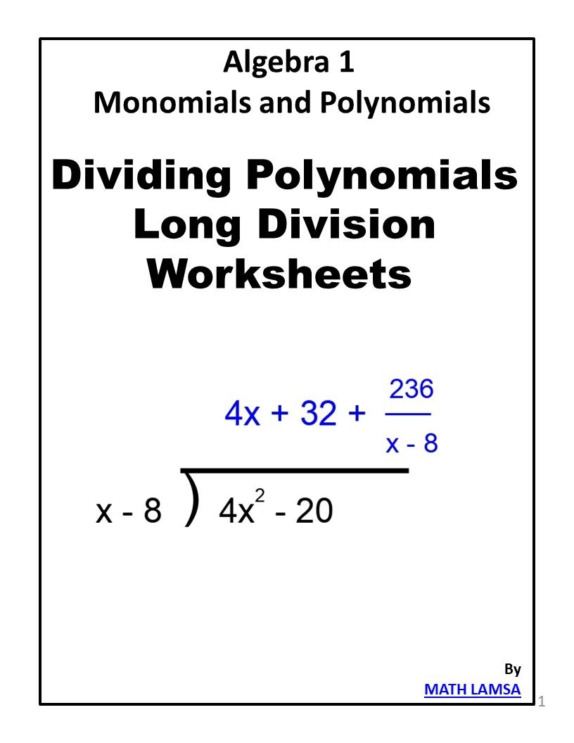 division of polynomials by polynomials worksheet division of polynomials by polynomials worksheet