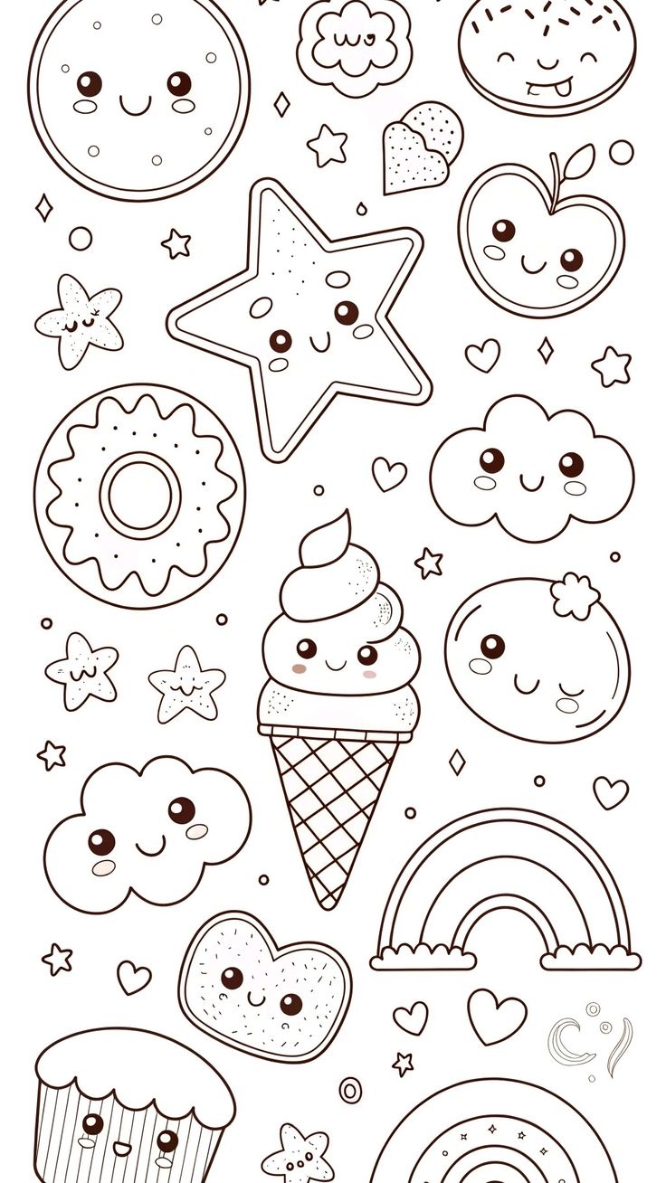 kawaii printable colouring pages