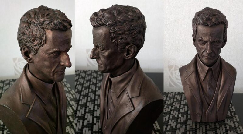 Doctor Who Fan 3D Prints Finishes Unbelievable Peter Capaldi Bust On Form 1 3D Printer 3DPrint Additive Manufacturing Business