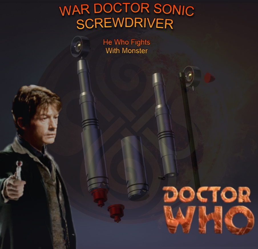 Doctor Who Sonic Screwdriver War Doctor He Who Fights With Monsters John Hurt Model STL File For 3D Printing Cults Doctor Who Sonic Screwdriver War Doctor He Who Fights With Monsters John Hurt Model STL File For 3D Printing Cults