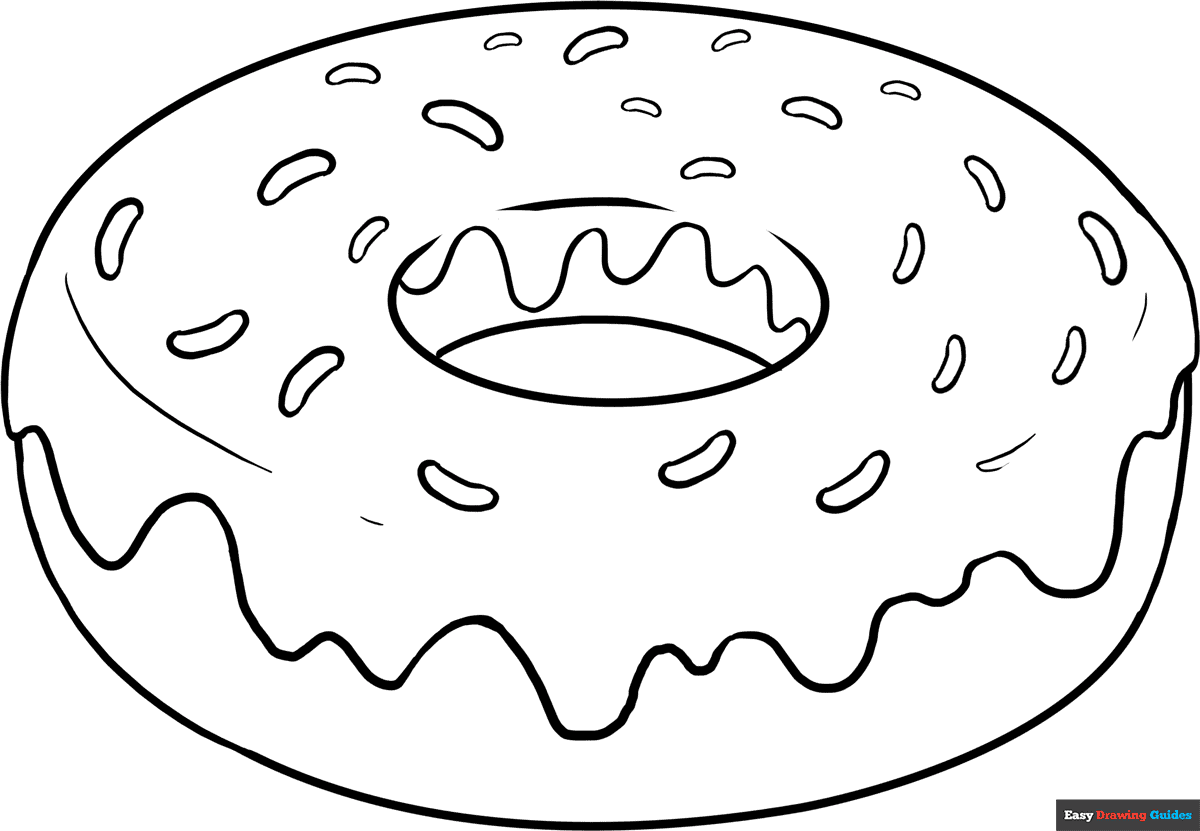 Donut Coloring Page Easy Drawing Guides Donut Coloring Page Easy Drawing Guides