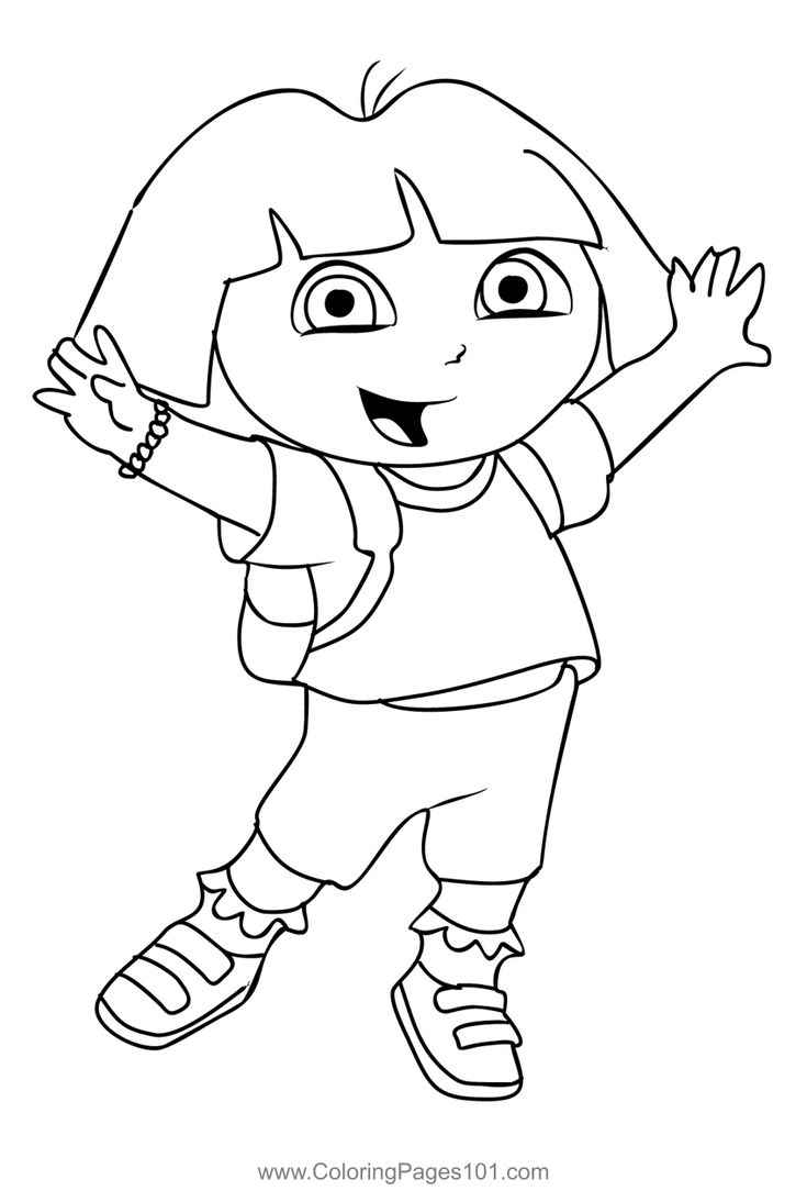 Dora The Explorer 3 Coloring Page