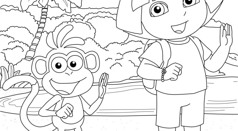 Dora The Explorer Coloring Page Etsy