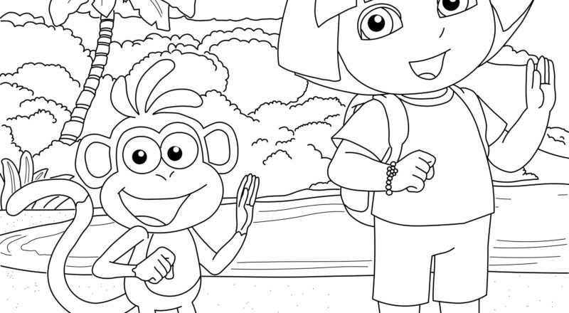 Dora The Explorer Coloring Page Etsy