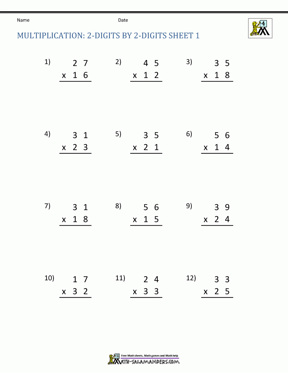 Double Digit Multiplication Worksheets 4th Grade Double Digit Multiplication Worksheets 4th Grade