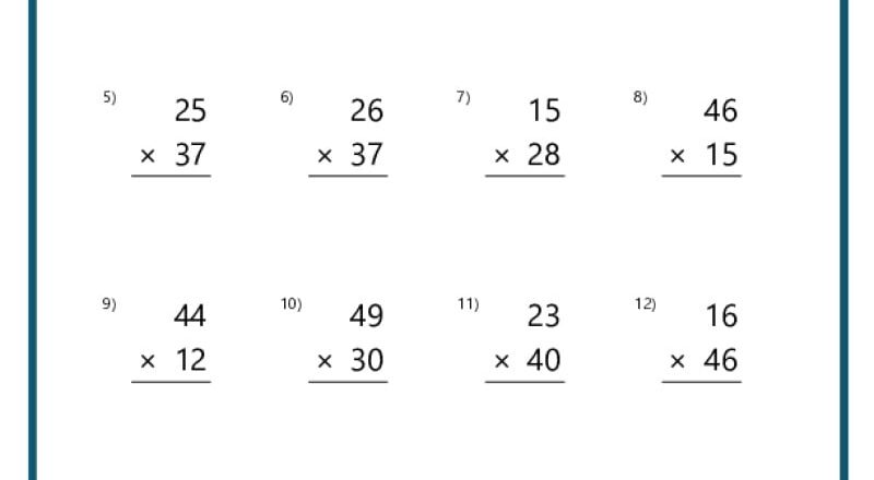 Double Digit Multiplication Worksheets