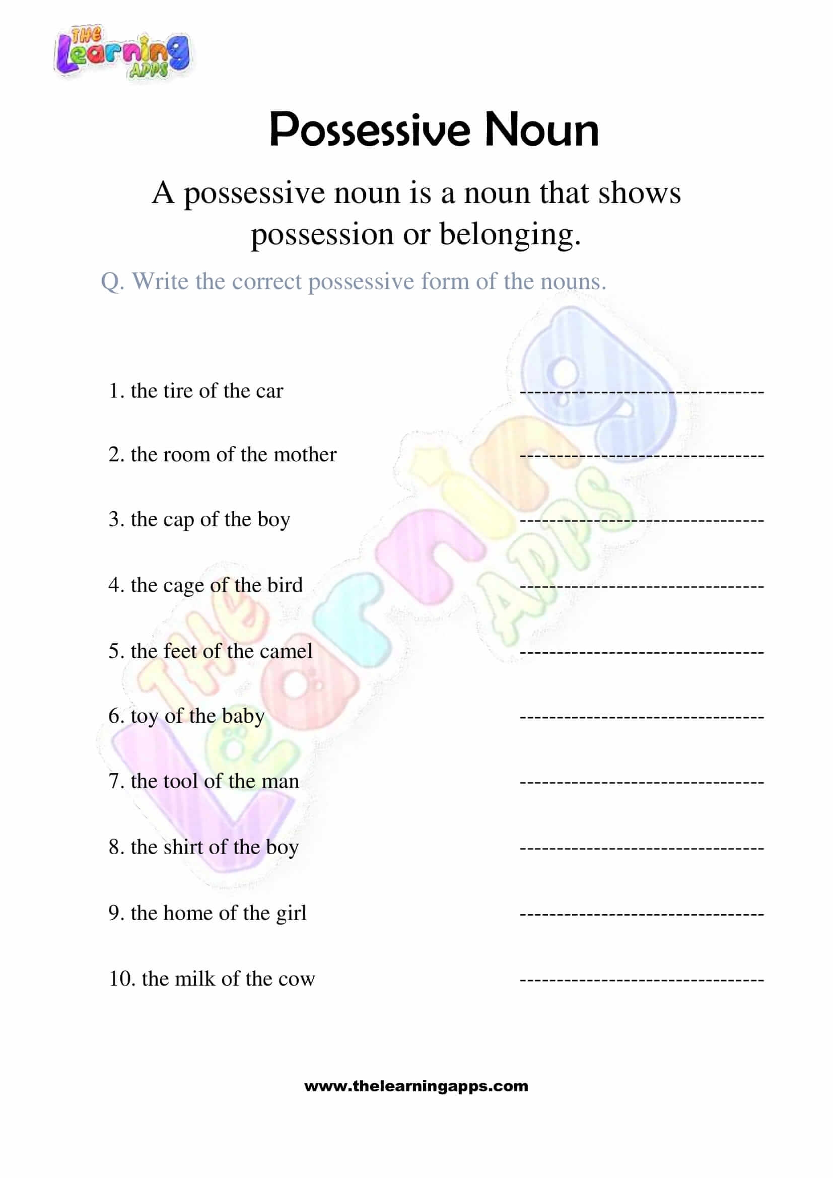 possessive nouns worksheets