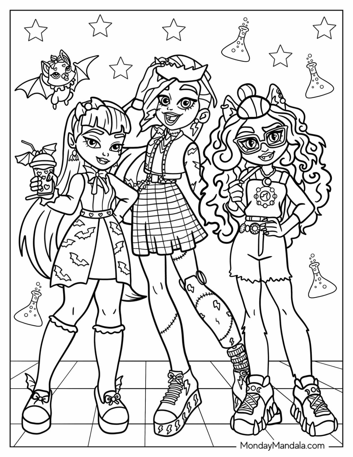 Draculaura Monster High Coloring Pages Monster High Draculaura Coloring