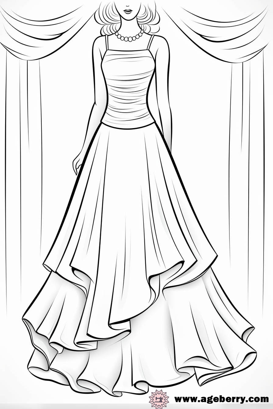 Dress Coloring Pages Connecting The Dots Between Coloring Fashion And Sewing