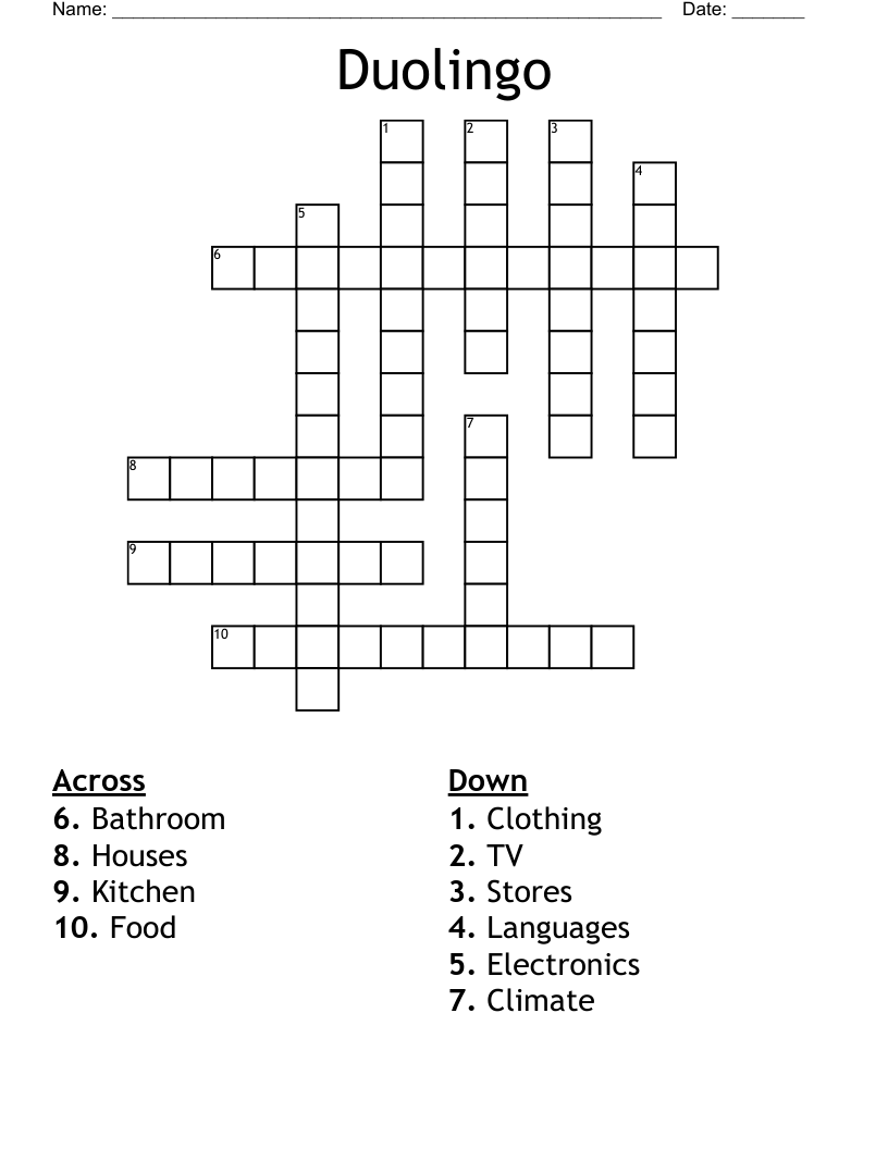Duolingo Crossword WordMint