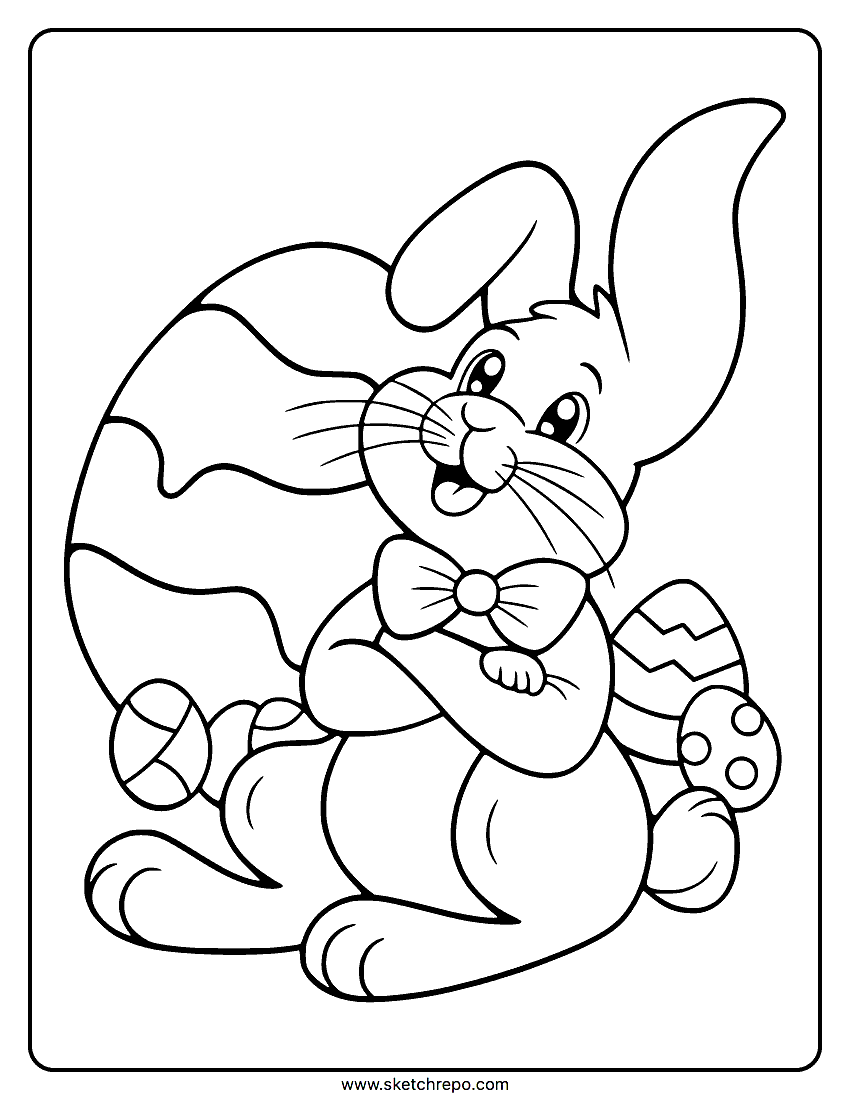 Easter Bunny Coloring Page Sketch Repo