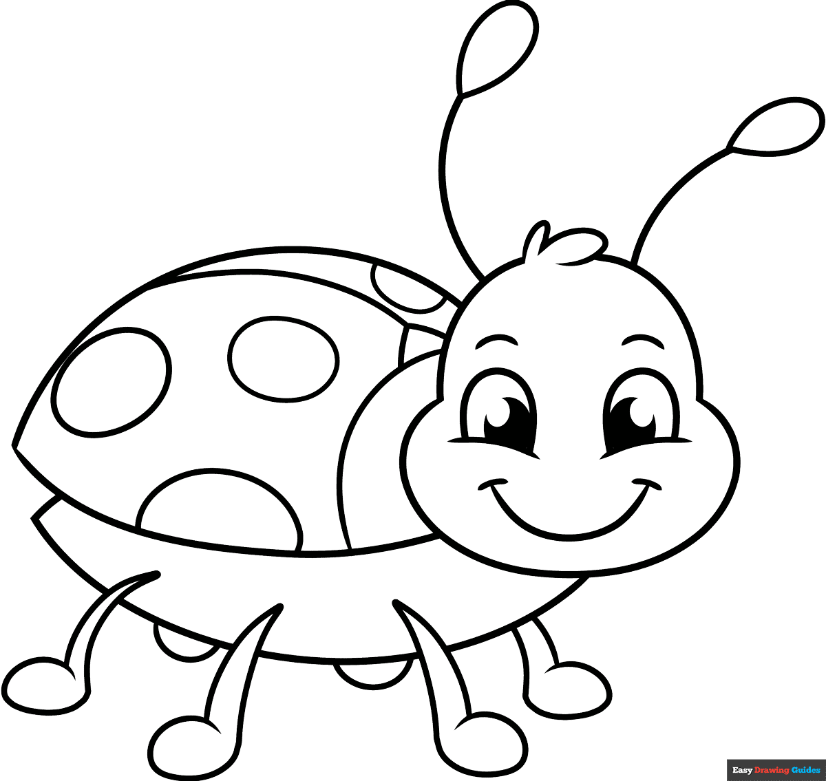 Easy Cartoon Bug Coloring Page Easy Drawing Guides