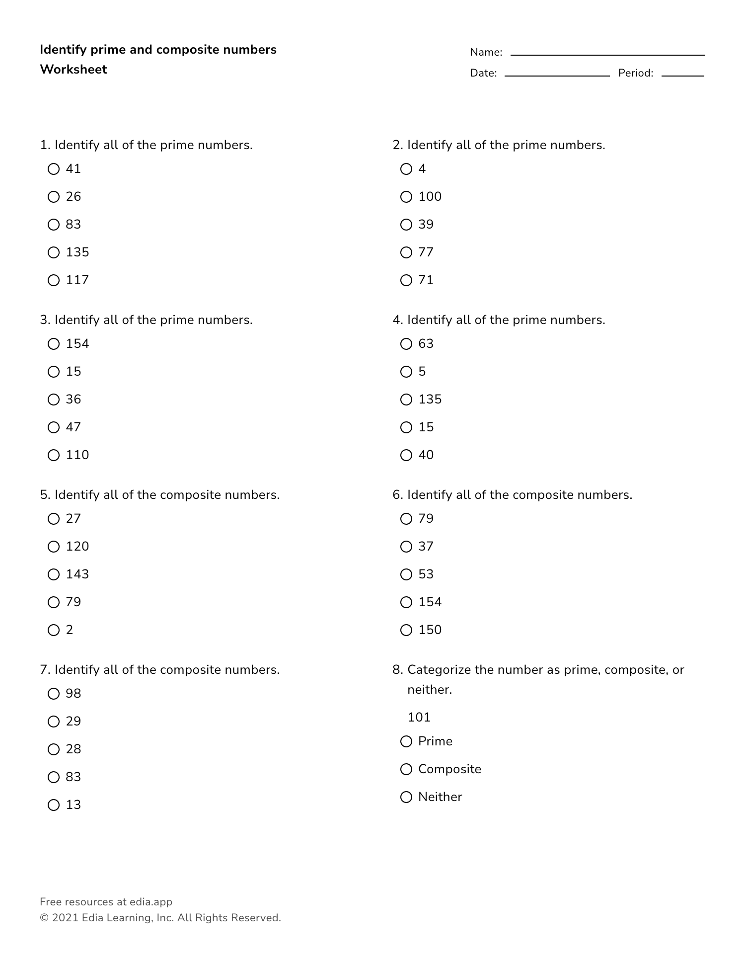 least common multiple worksheet