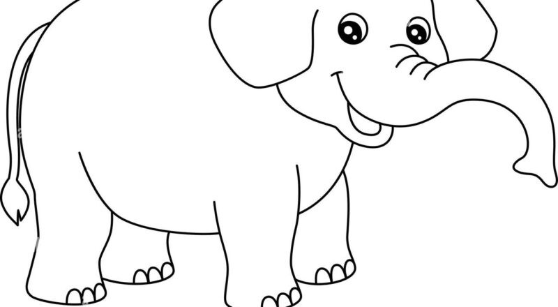 Elephant Coloring Page Isolated For Kids Stock Vector Image Art Alamy