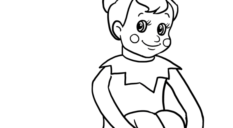 Elf On The Shelf Coloring Page Easy Drawing Guides