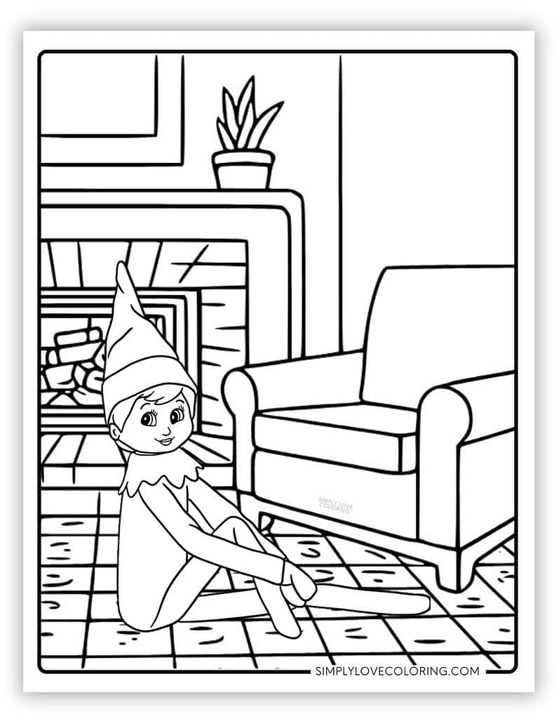 Elf On The Shelf Coloring Pages Free PDF Printables Simply Love Coloring