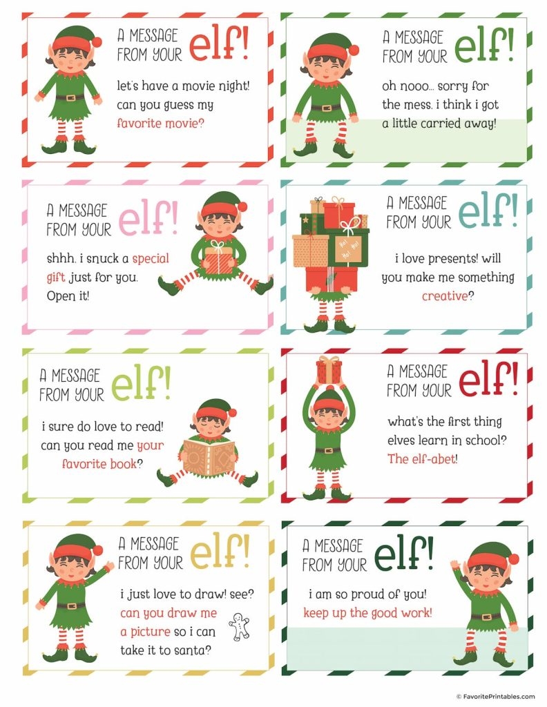 free elf on the shelf printables