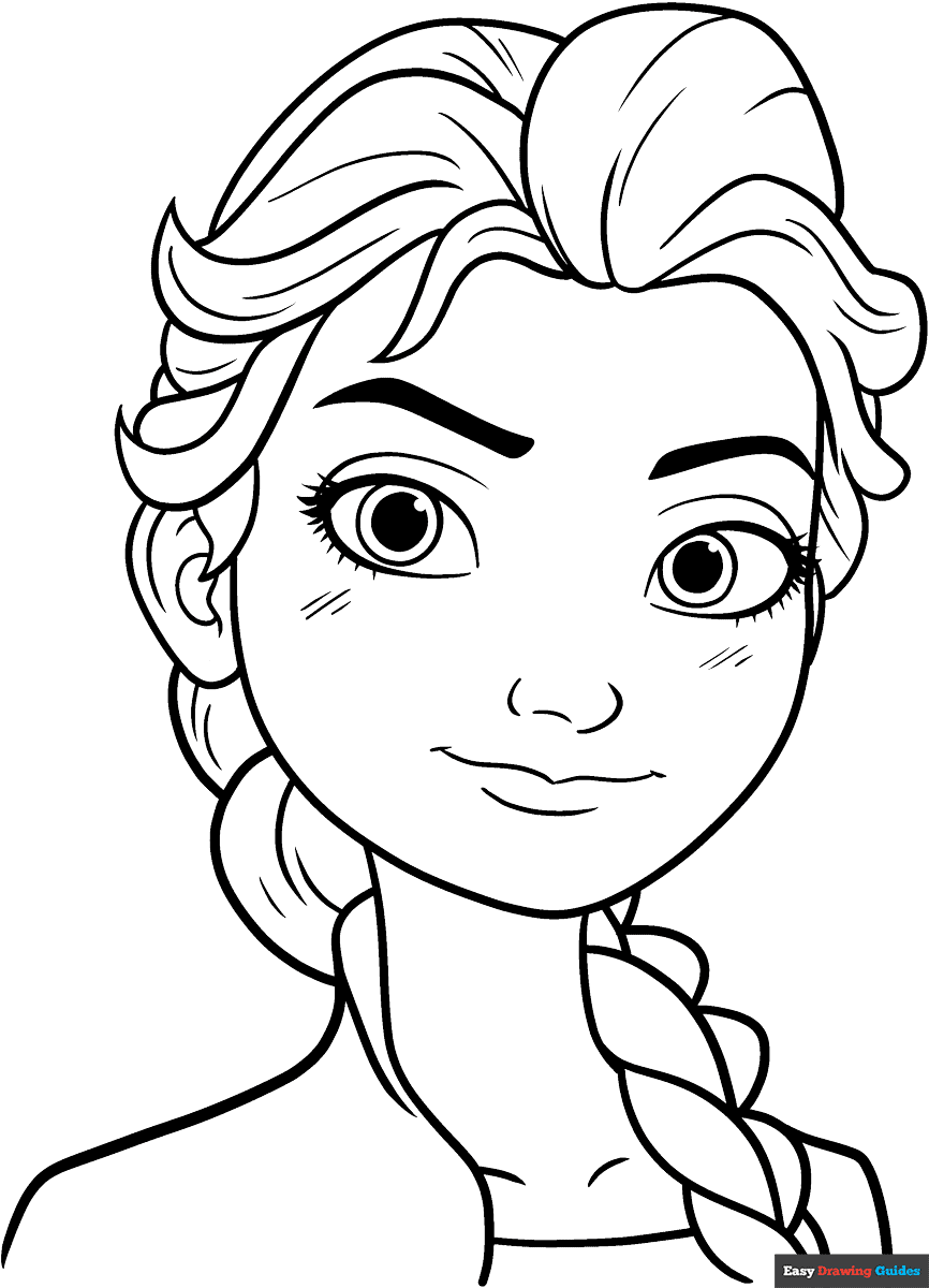 Elsa From Frozen Coloring Page Easy Drawing Guides