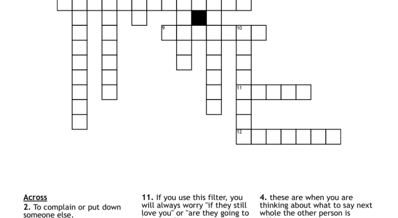 Empathy Worksheet Crossword WordMint