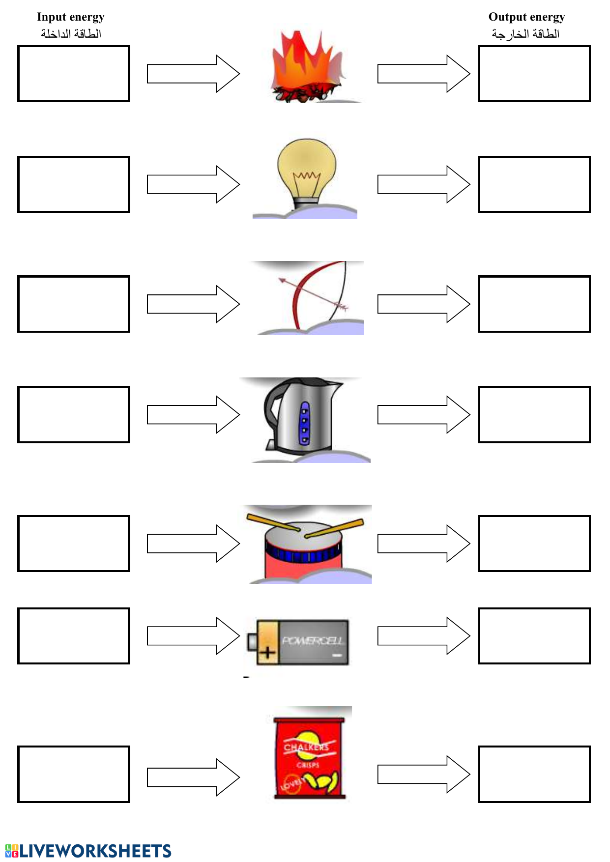 Energy Transformation Worksheet Energy Transformation Worksheet