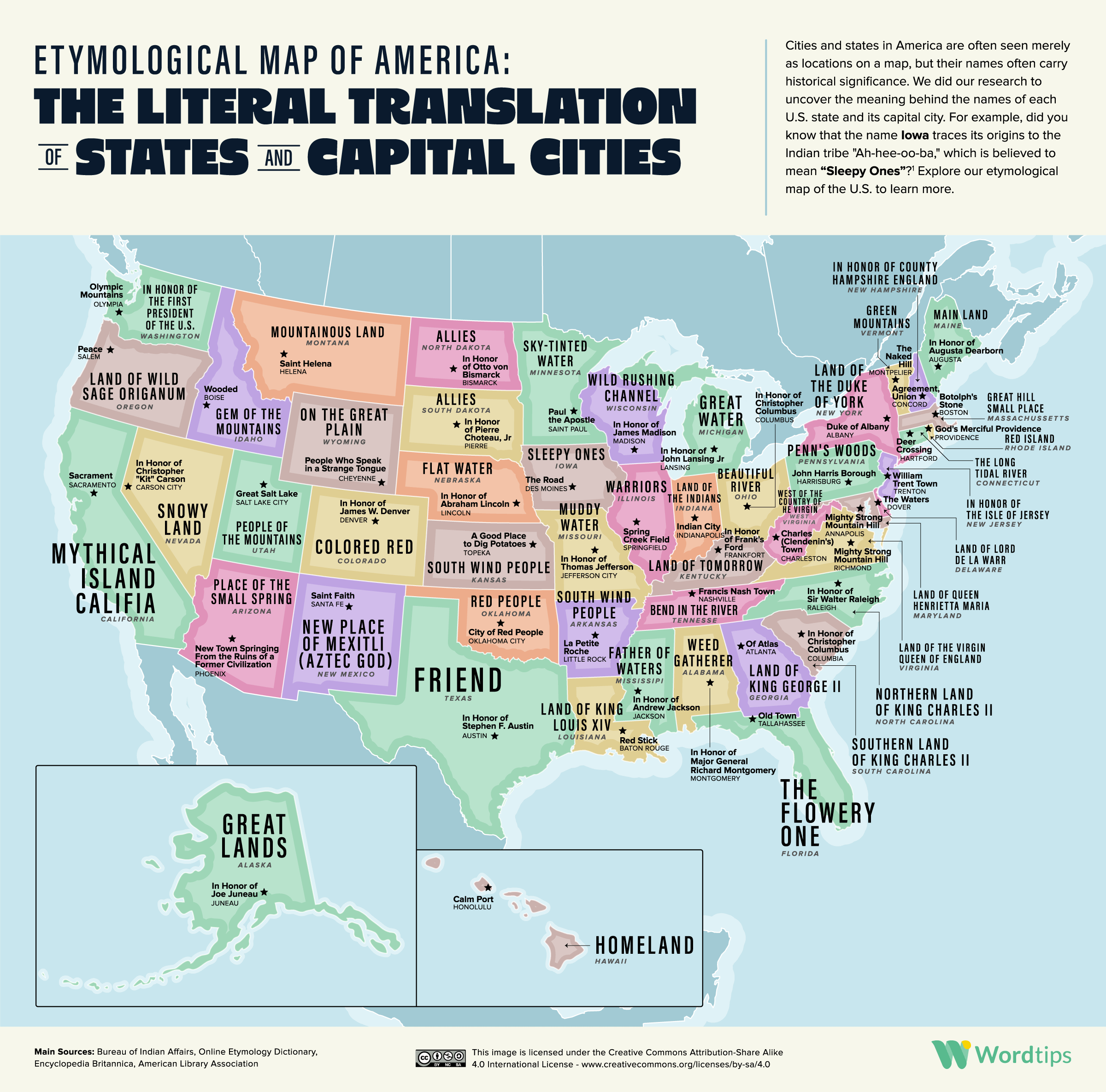 Etymological Map Of America Vivid Maps