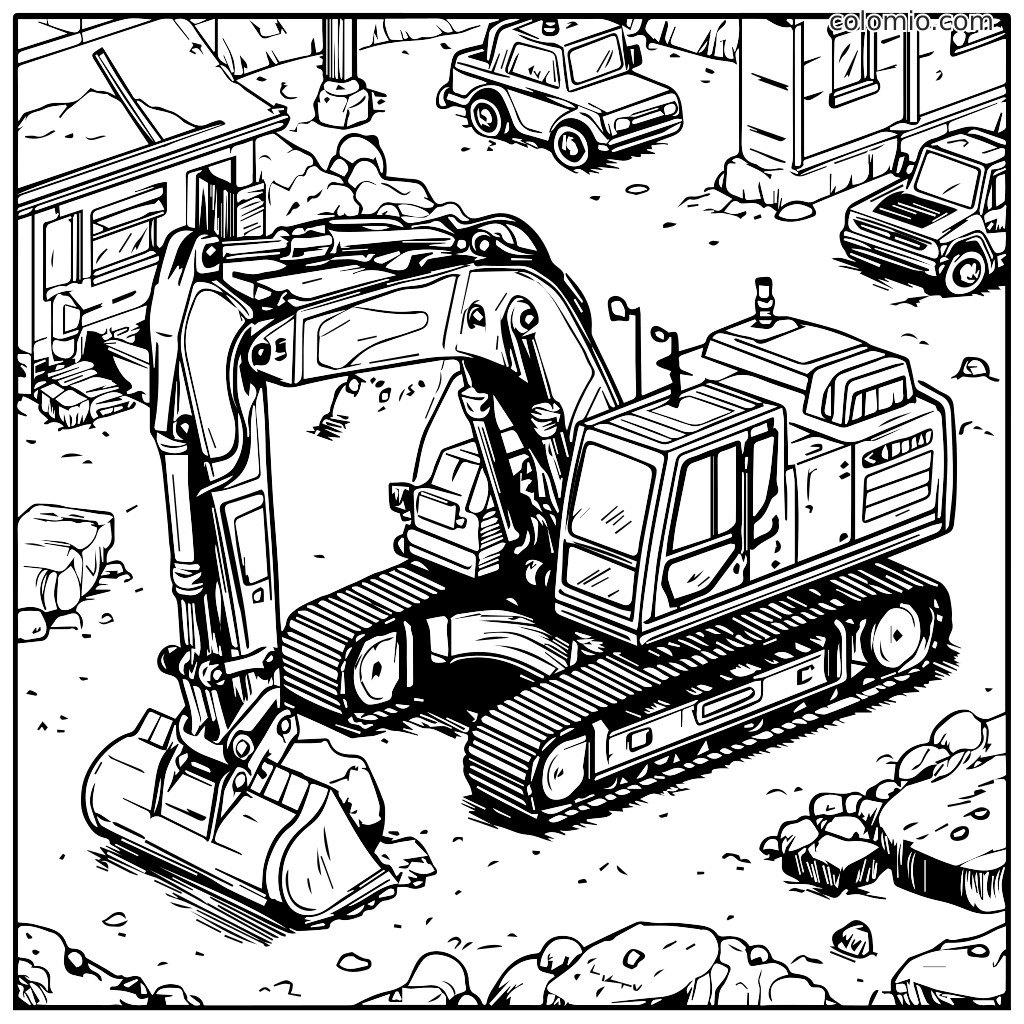excavator coloring page excavator coloring page