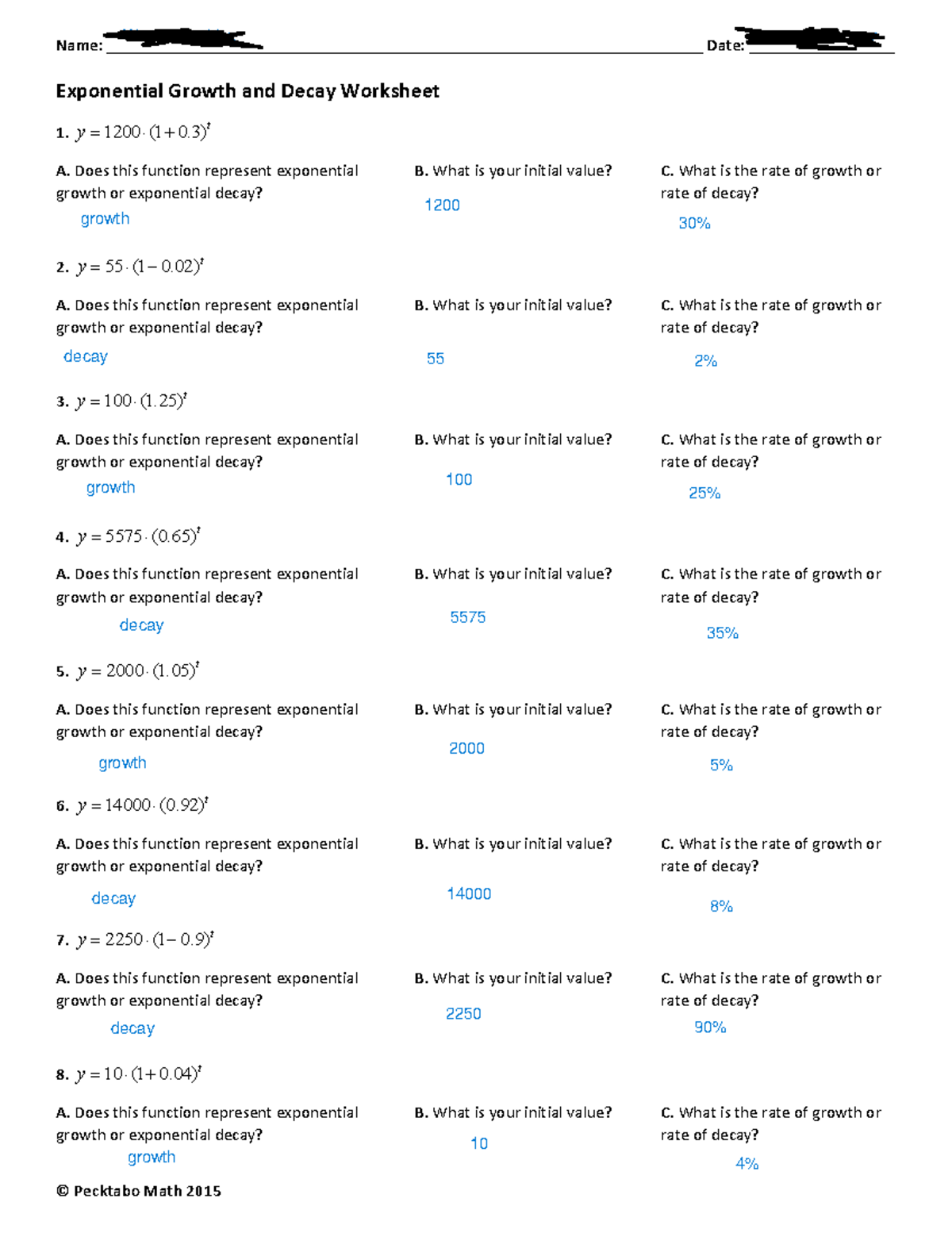 Exponential Growth And Decay Worksheet ILD Studocu Exponential Growth And Decay Worksheet ILD Studocu