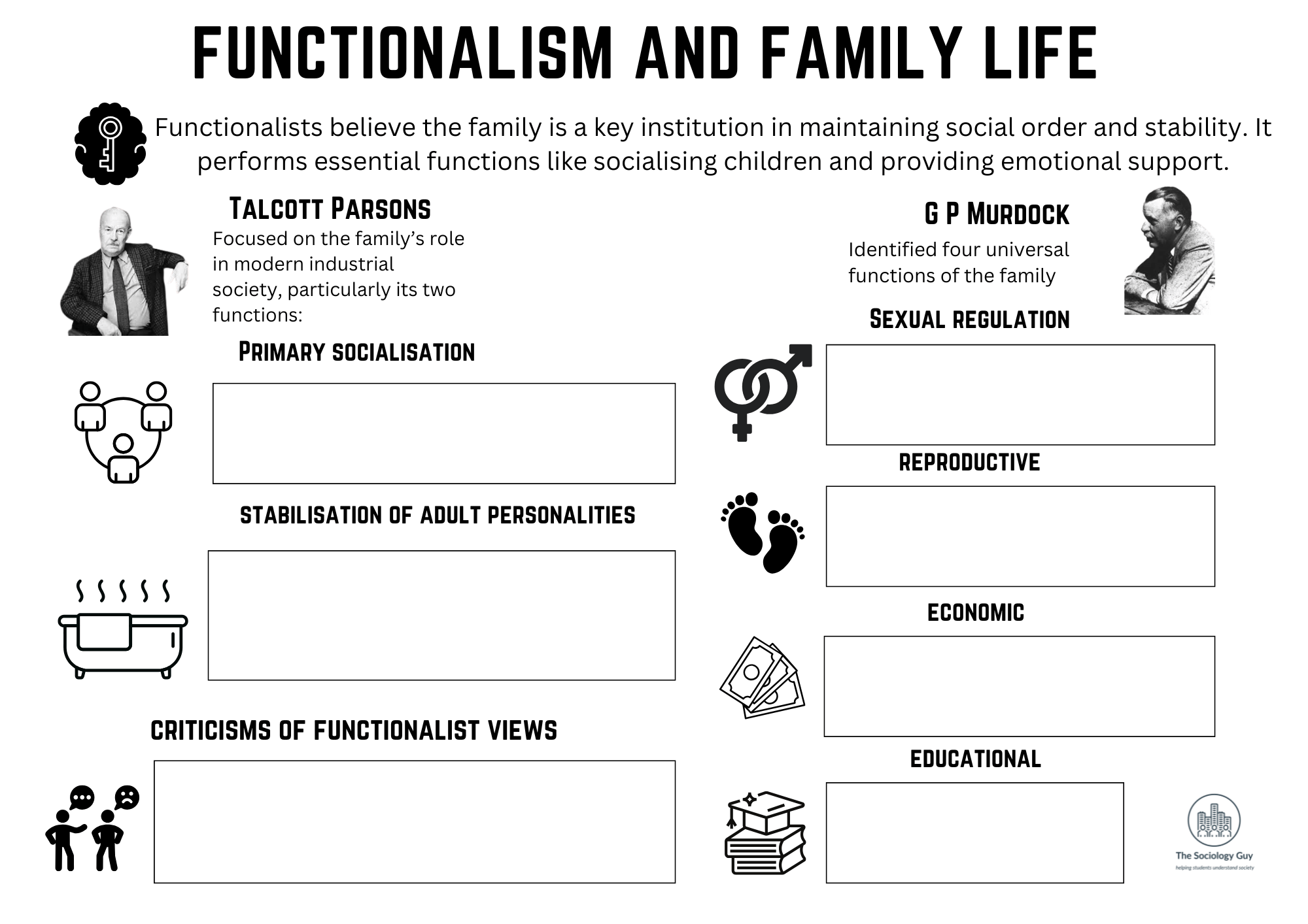 sociology family worksheet packet
