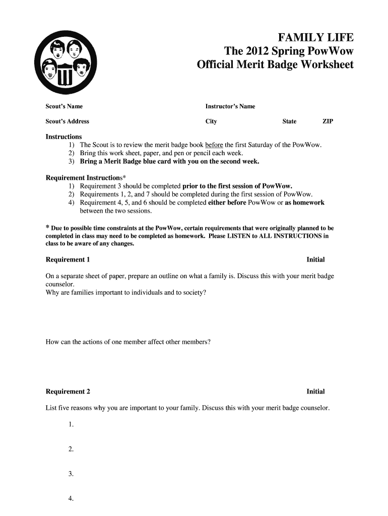 Family Life Merit Badge Worksheet Fill Out Sign Online DocHub Family Life Merit Badge Worksheet Fill Out Sign Online DocHub